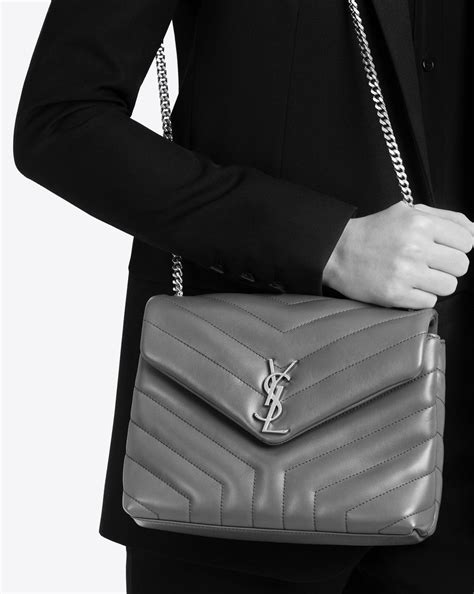 ysl grey bag|YSL grey small handbag.